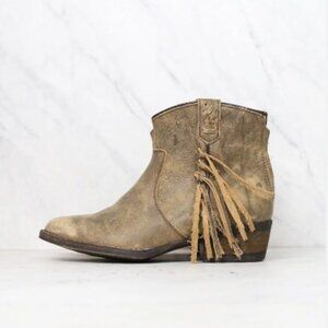 Very Volatile Lookout Fringe Leather Booties Size 7.5